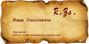 Rapp Zsuzsanna névjegykártya